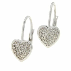 New 🛒 Colleen Lopez Collection Colleen Lopez 0.33ctw Diamond Leverback Heart Earrings 🎁