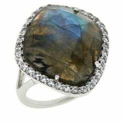 Discount 😍 Colleen Lopez Collection Colleen Lopez Sterling Silver Labradorite And White Zircon Ring 😀