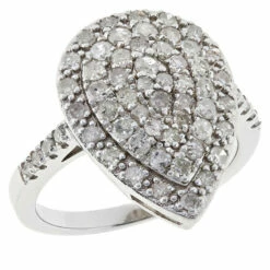 Brand new 🤩 Colleen Lopez Collection Colleen Lopez Sterling Silver 0.91ctw Diamond Pear-Shaped Ring ⌛