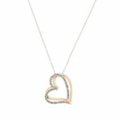 Best reviews of 😍 Colleen Lopez Collection Colleen Lopez .24ctw Diamond 2-tone Heart Pendant With Chain 🧨