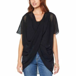 Budget 🎁 Colleen Lopez Collection "As Is" Colleen Lopez Mesh Twist-Front Top Black 🤩