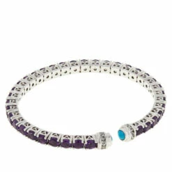 New 🎁 Colleen Lopez Collection Colleen Lopez Sterling Silver Multi Gemstone Cuff 🤩