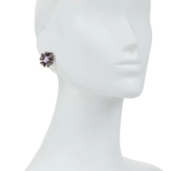 New ๐ Colleen Lopez Collection Colleen Lopez Amethyst And Black ๐ฉ Mother-of-Pearl Earrings โค๏ธ - Image 3