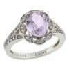 Buy 😀 Colleen Lopez Collection Colleen Lopez Sterling Silver Oval Kunzite And White Zircon Ring 🧨