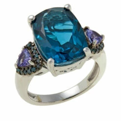 Best reviews of โญ Colleen Lopez Collection Colleen Lopez London Blue Topaz, Tanzanite And Blue Diamond Ring ๐ฅฐ
