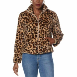 Outlet 👍 Colleen Lopez Collection Colleen Lopez Print Faux Fur Bomber Jacket 👏