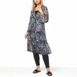 Best Pirce 🧨 Colleen Lopez Collection "As Is" Colleen Lopez Tiered Printed Mesh Duster 🥰