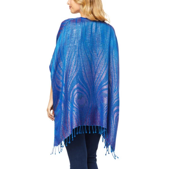 Wholesale ⭐ Colleen Lopez Collection "As Is" Colleen Lopez Reversible Ruana With Fringe Hem 🧨 - Image 5