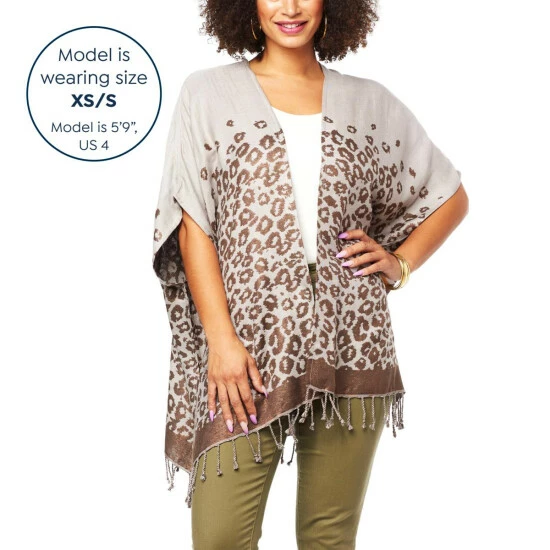 Wholesale ⭐ Colleen Lopez Collection "As Is" Colleen Lopez Reversible Ruana With Fringe Hem 🧨 - Image 7