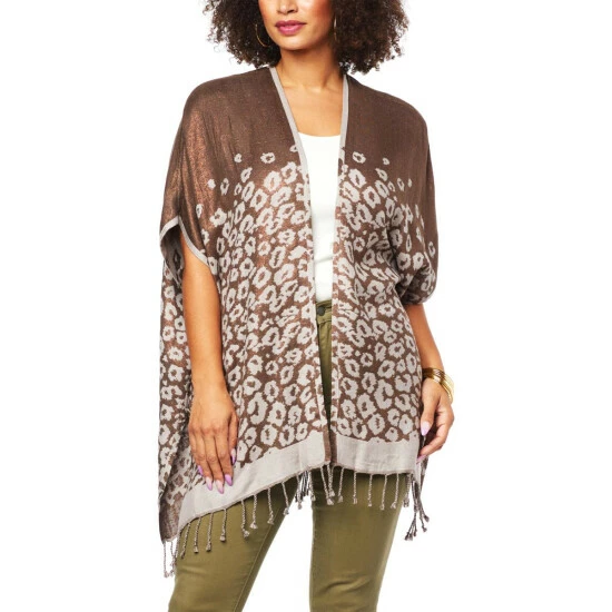 Wholesale ⭐ Colleen Lopez Collection "As Is" Colleen Lopez Reversible Ruana With Fringe Hem 🧨 - Image 14