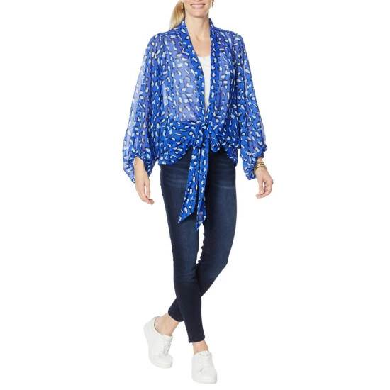 Discount π Colleen Lopez Collection "As Is" Colleen Lopez Printed Tie-Front Topper π―