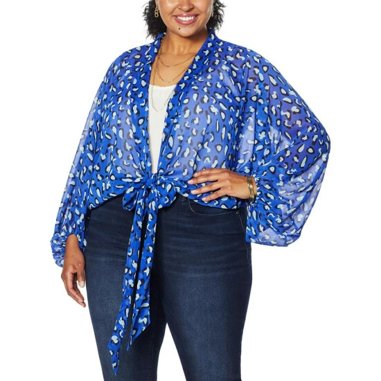 Discount π Colleen Lopez Collection "As Is" Colleen Lopez Printed Tie-Front Topper π― - Image 2