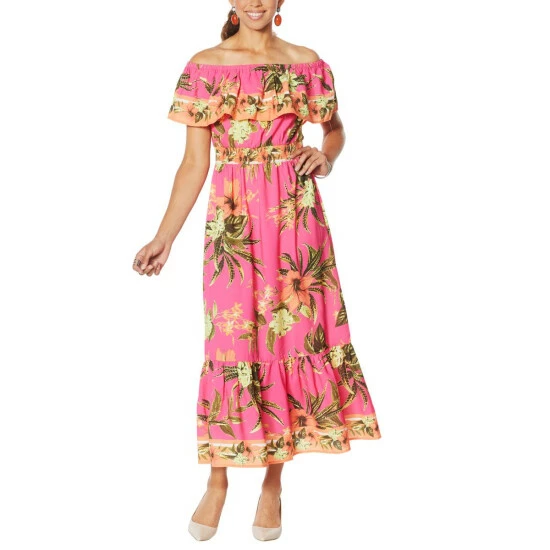 Best reviews of ๐ Colleen Lopez Collection "As Is" Colleen Lopez Off-the-Shoulder Flounce ๐ Dress โ - Image 3