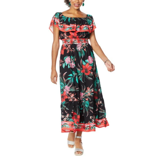 Best reviews of ๐ Colleen Lopez Collection "As Is" Colleen Lopez Off-the-Shoulder Flounce ๐ Dress โ - Image 4