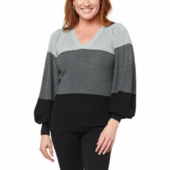 Brand new ⭐ Colleen Lopez Collection "As Is" Colleen Lopez Colorblock Balloon-Sleeve Sweater ✔️