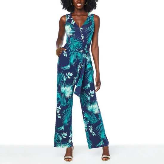 Cheap โ๏ธ Colleen Lopez Collection "As Is" Colleen Lopez Tie Belt Sleeveless Knit Jumpsuit โค๏ธ