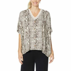 Coupon ⭐ Colleen Lopez Collection "As Is" Colleen Lopez Button-Front Oversized Topper ✔️