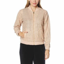 Coupon ✨ Colleen Lopez Collection "As Is" Colleen Lopez Faux Leather And Mesh Bomber Jacket 👍