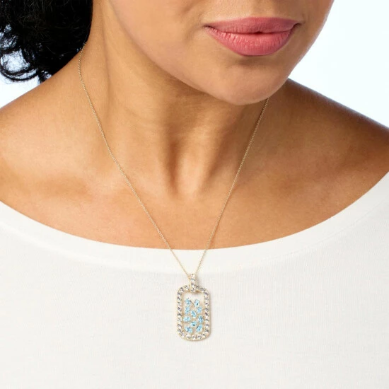 Top 10 ๐ Colleen Lopez Collection Colleen Lopez Exotic Gemstone ๐ฆฎ Dog Tag Necklace Aquamarine ๐ฅฐ - Image 3
