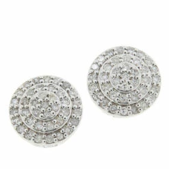 Best Pirce 🤩 Colleen Lopez Collection Colleen Lopez Pavé Diamond Sterling Silver Round Stud Earrings Champagne Diamond 🤩