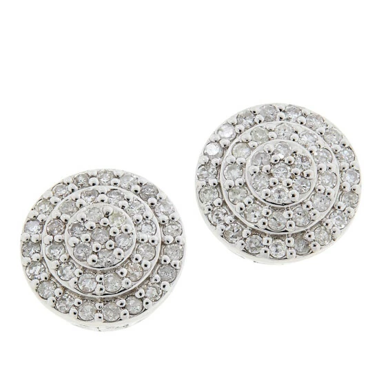 Best Pirce 🤩 Colleen Lopez Collection Colleen Lopez Pavé Diamond Sterling Silver Round Stud Earrings Champagne Diamond 🤩