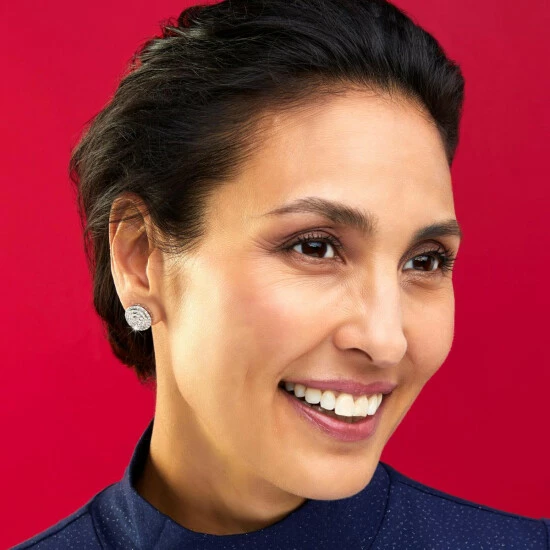 Best Pirce 🤩 Colleen Lopez Collection Colleen Lopez Pavé Diamond Sterling Silver Round Stud Earrings Champagne Diamond 🤩 - Image 2