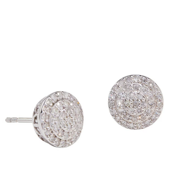 Best Pirce 🤩 Colleen Lopez Collection Colleen Lopez Pavé Diamond Sterling Silver Round Stud Earrings Champagne Diamond 🤩 - Image 3