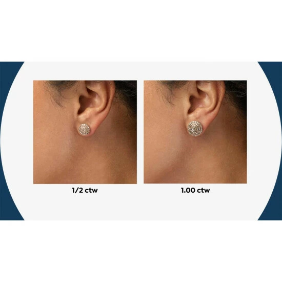 Best Pirce 🤩 Colleen Lopez Collection Colleen Lopez Pavé Diamond Sterling Silver Round Stud Earrings Champagne Diamond 🤩 - Image 4