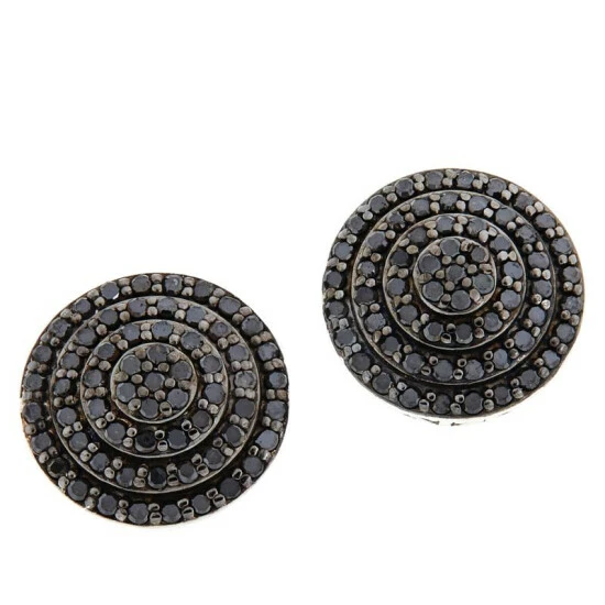 Best Pirce 🤩 Colleen Lopez Collection Colleen Lopez Pavé Diamond Sterling Silver Round Stud Earrings Champagne Diamond 🤩 - Image 9