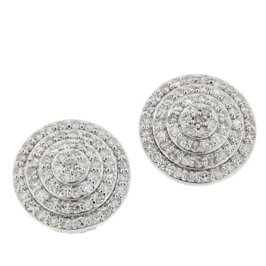 Best Pirce 🤩 Colleen Lopez Collection Colleen Lopez Pavé Diamond Sterling Silver Round Stud Earrings Champagne Diamond 🤩 - Image 11
