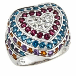 Best deal 🎉 Colleen Lopez Collection Colleen Lopez Multigemstone Sterling Silver Heart Ring 🤩