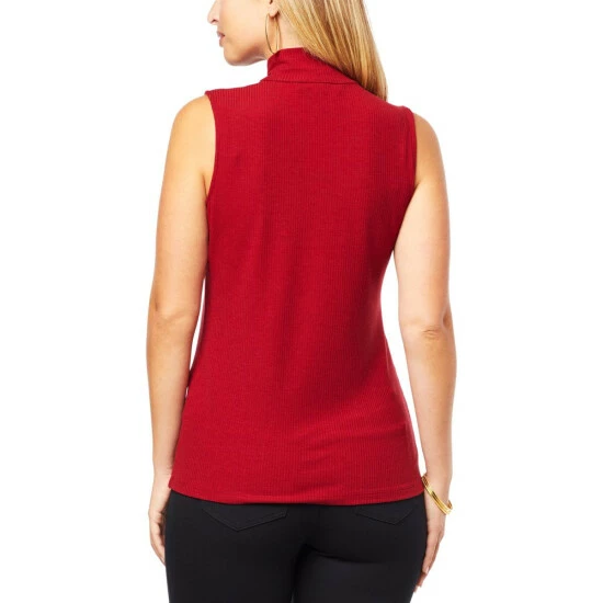 Cheapest 😉 Colleen Lopez Collection Colleen Lopez Ribbed Knit Mock Neck Tank Black 👏 - Image 6