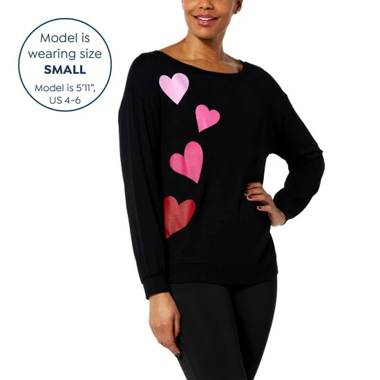 Best Pirce ๐ Colleen Lopez Collection Colleen Lopez Galentine's Day French Terry Sweatshirt Black ๐ - Image 6