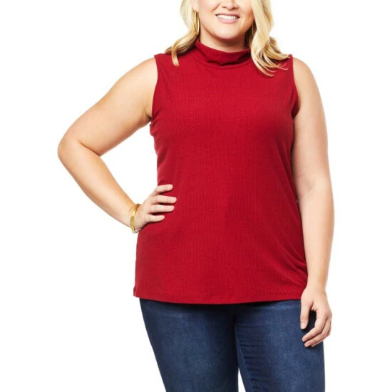 Cheapest 😉 Colleen Lopez Collection Colleen Lopez Ribbed Knit Mock Neck Tank Black 👏 - Image 10