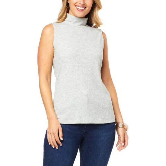 Cheapest 😉 Colleen Lopez Collection Colleen Lopez Ribbed Knit Mock Neck Tank Black 👏 - Image 12