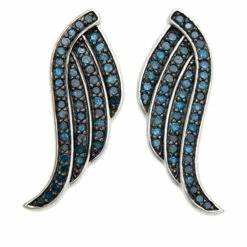 Top 10 👏 Colleen Lopez Collection Colleen Lopez Diamond Sterling Silver Angel Wing Stud Earrings Brown Diamond ❤️