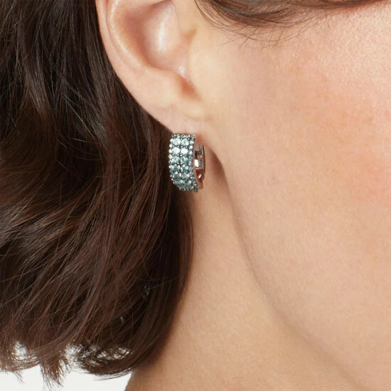 Buy π Colleen Lopez Collection Colleen Lopez 4-Row Gemstone Sterling Silver Leverback Earrings Black Sapphire π - Image 2