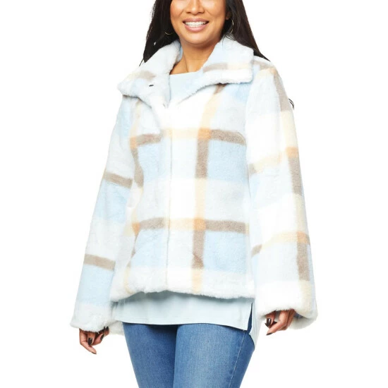 Outlet ❤️ Colleen Lopez Collection Colleen Lopez Bell-Sleeve Faux Fur Jacket With Pockets Berry 🎁 - Image 2