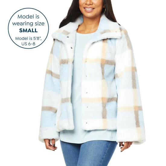 Outlet ❤️ Colleen Lopez Collection Colleen Lopez Bell-Sleeve Faux Fur Jacket With Pockets Berry 🎁 - Image 3