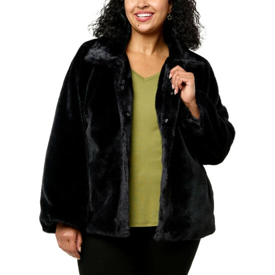 Outlet ❤️ Colleen Lopez Collection Colleen Lopez Bell-Sleeve Faux Fur Jacket With Pockets Berry 🎁 - Image 6