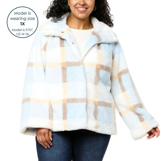 Outlet ❤️ Colleen Lopez Collection Colleen Lopez Bell-Sleeve Faux Fur Jacket With Pockets Berry 🎁 - Image 13