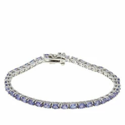 Cheap 😀 Colleen Lopez Collection Colleen Lopez Sterling Silver Tanzanite Tennis Bracelet 🥰