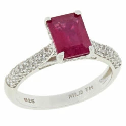 Best Pirce ๐ Colleen Lopez Collection Colleen Lopez Glass-Filled Ruby And White Zircon Ring ๐