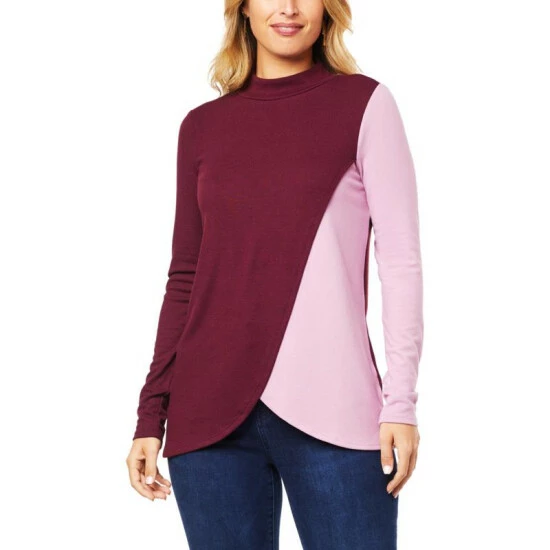 Discount ❤️ Colleen Lopez Collection Colleen Lopez Colorblock Mock-Neck Hacci Knit Top Black 🤩 - Image 10