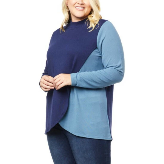 Discount ❤️ Colleen Lopez Collection Colleen Lopez Colorblock Mock-Neck Hacci Knit Top Black 🤩 - Image 11