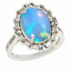 Best Pirce 👍 Colleen Lopez Collection Colleen Lopez Opal And White Topaz Sterling Silver Ring Opal White 🔥