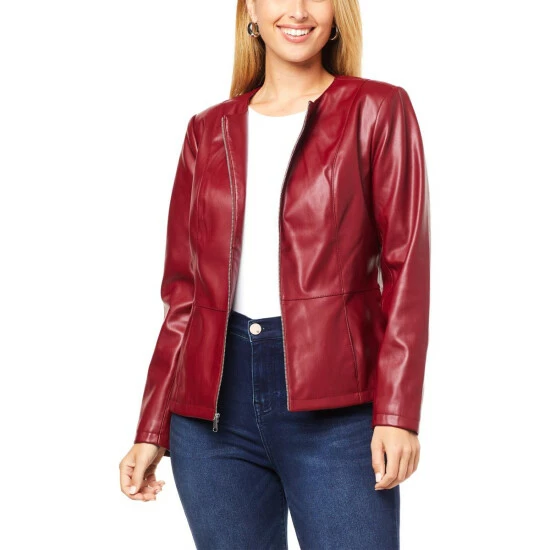 Flash Sale π€© Colleen Lopez Collection Colleen Lopez Luxe Faux-Leather Peplum Jacket Black π - Image 4