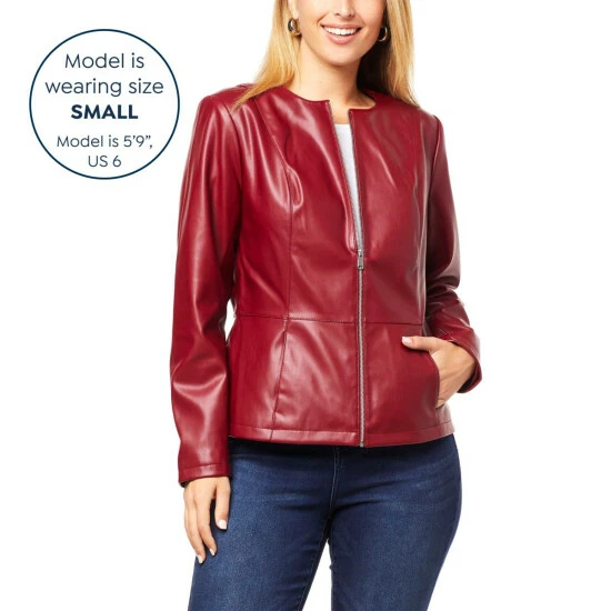 Flash Sale π€© Colleen Lopez Collection Colleen Lopez Luxe Faux-Leather Peplum Jacket Black π - Image 5