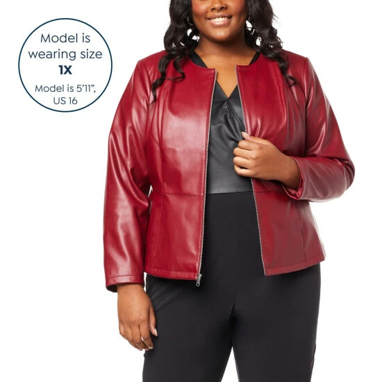 Flash Sale π€© Colleen Lopez Collection Colleen Lopez Luxe Faux-Leather Peplum Jacket Black π - Image 6