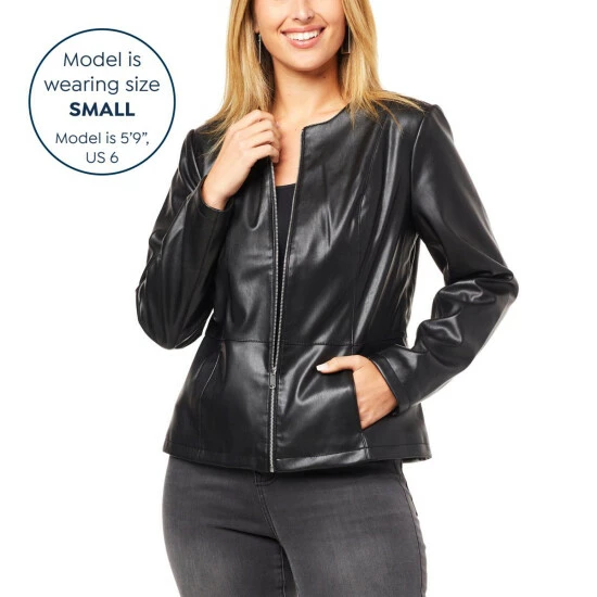 Flash Sale π€© Colleen Lopez Collection Colleen Lopez Luxe Faux-Leather Peplum Jacket Black π - Image 7